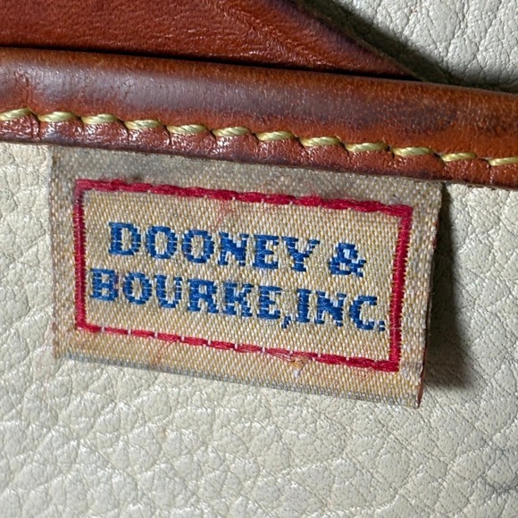 Vintage Dooney & Bourke AWL Pebble Leather Tote Bone Tan‎ Duck Bag - Picture 15 of 16